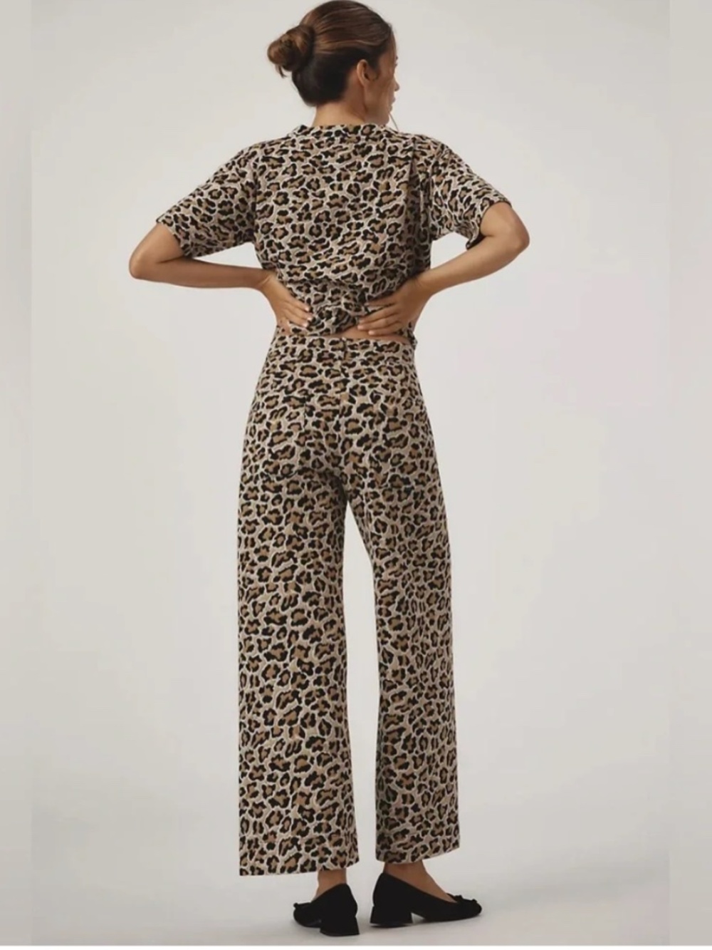 THE ETTIE HIGH-RISE CROP WIDE-LEG PANTS BY MAEVE: KNIT EDITION Size 26 Sz Sm Top